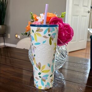 Starbucks Multicolor Leaf Tumbler with Straw